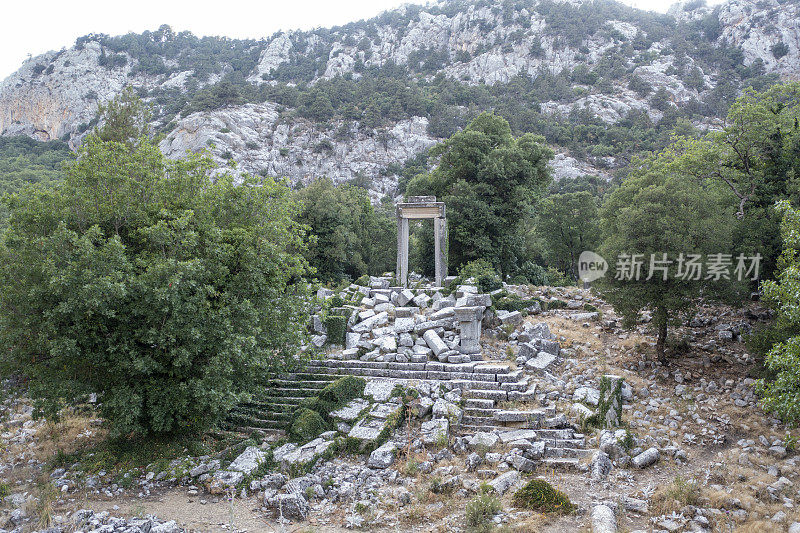 Termessos Ancient Door Drone Shots的4K镜头